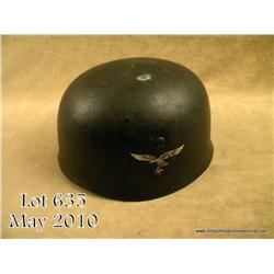 Paratrooper helmet with detached original liner.  Helmet comes with bolts and chinstrap. helmet is  