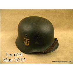 M40 single decal Waffen SS combat helmet retaining  SS decal on the right side, and is complete with