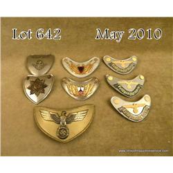 Lot of 7 German military and political gorgets;  Political leader, military police, SA, and  veteran