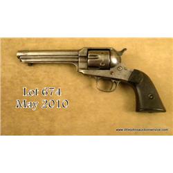 Remington model 1890, .44-40 caliber single action  revolver, patina finish, hardrubber grips,  fact