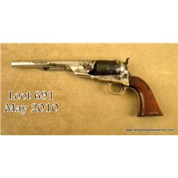 Colt 1860 Army Richards Conversion, .44 centerfire  caliber, nickel finish, varnish wood grips,  ser