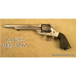 Remington model 1890 single action revolver,  7-1/2" barrel, .44-40 caliber, nickel finish,  hardrub