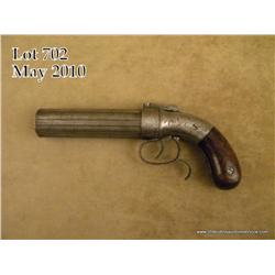 Allen & Thurber Dragoon size percussion pepperbox  pistol, .36 cal., 6” barrels, light grey finish, 