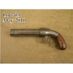 Allen & Thurber Dragoon sized percussion pepperbox  pistol, six shot .31 cal., 6” barrels, light  br