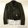 Image 1 : Leather jacket with applied SS decorations. Jacket  is WWII period, insignia are costume for  reenac