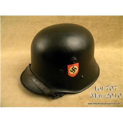 Quality replica transitional Allgemeine SS helmet  consisting of original shell with repainted finis