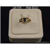 Image 1 : High quality 14 karat yellow gold ladies set with  a fine pear shape Ceylon color sapphire weighing 