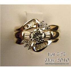 Ladies 14kt yellow gold engagement ring, 8.5  grams, containing one round brilliant cut diamond  wei