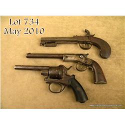 Antique Stevens Tip-up Target Pistol #19704,  missing rear sight, not cocking, .22 cal. fair to  poo