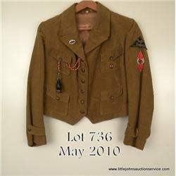Hitler youth female member’s jacket complete with  unit ID patch and Hitler youth pins and  squadlea