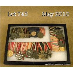 Lot of 3 Imperial German and WWII parade medal  bars including Iron Crosses in various German  state