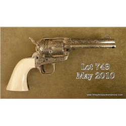 Custom engraved Colt SAA revolver, 44-40 caliber  with “Colt Frontier Six Shooter” marking on the  l