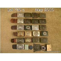 Lot of 21 Imperial and Nazi era belt buckles in  fair to good condition. Est: $150 - $300