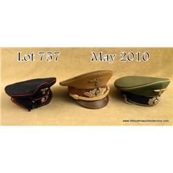 Restorer’s lot consisting of a German army  infantry officer’s visor cap with no bill, has  insignia