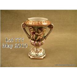 Capodimonte porcelain small vase, approx. 5” high  by 4” wide at the top in overall fine condition a