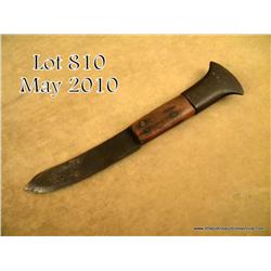 Early handmade well-used skinning knife, approx.  11” overall with a 5-1/2” blade in untouched  cond