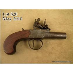 European “Portsmouth” marked flintlock single shot  center hammer derringer, .45 cal., 1-1/2” barrel