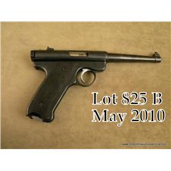 ):  Ruger semi-auto target pistol, .22LR cal., 6”  barrel, blue finish, checkered black hard rubber 