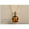 Image 2 : Charming 14 karat two-tone gold ladies pendant set  with a fine center checkerboard cut citrine  wei