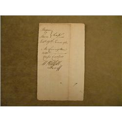 Marinus Willett signed arrest warrant in overall  good condition. Marinus was a Revolutionary War  h