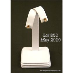 Brilliant 14 karat white gold ladies earrings set  with a combination of nice citrine and fine  diam