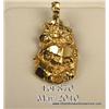 Image 1 : One 14kt yellow gold pendant cast as a nugget   weighing 4,352gm. Est. $200-$350.