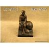 Image 1 : Older bronze type statue of baseball legend Honus  Wagner, approx. 7” high by approx. 4” square with