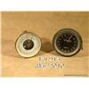 Image 1 : Lot of two instruments including a brass weather  barometer approx. 5-1/2” diameter in overall good 