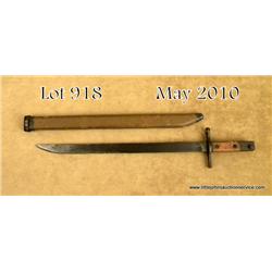 Korean “pole” bayonet and wood sheath for the  Japanese Arisaka military rifle, approx. 20”  overall