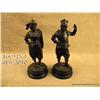 Image 1 : Lot of two old small bronze-like statue of a  Conquistador approx. 12” high with a nice dark  patina