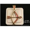Image 1 : One bow and arrow pendant set with 25  rubies(approx. wt 1.5ct.) set in 14kt yellow gold   (wt.13.37