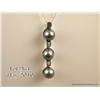 Image 2 : Elegant 14 karat white gold ladies pendant set  with three round gray/black pearls averaging 7.00  m