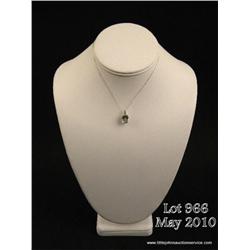 Elegant 14 karat white gold ladies necklace set  with a center checkerboard cut blue Aquamarine  wei
