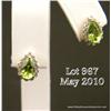 Image 3 : Charming 14 karat yellow gold ladies set with two  matching pear shape Peridot weighing approx. 2.00