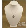 Charming 10 karat white gold ladies heart design  necklace set with 20 round diamonds weighing over 
