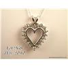Image 2 : Charming 10 karat white gold ladies heart design  necklace set with 20 round diamonds weighing over 