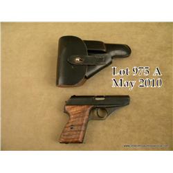 Mauser Model HSc semi-auto pistol, 7.65mm cal.,  3-1/4” barrel, blue finish, checkered wood grips,  