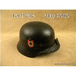 WWII Nazi double-decal municipal police helmet  complete with original liner and chin strap.  Retain