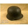 WWII German M42 combat helmet. Retains approx. 95%  original field grey painted finish. Leather  por