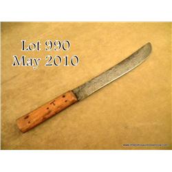 Authentic Russell Green River Works knife, approx.  15” overall with a 9-1/2” blade, wood five pin  