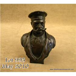 Expertly accomplished small bronze bust of German  Kaiser Wilhelm, approx. 6” tall and approx. 4”  w