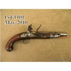 S. North Model 1816 flintlock Martial single shot  pistol, .54 cal., 9” barrel, patina finish, wood 