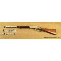 Winchester model 1866 special order carbine, .44  rimfire caliber, full nickel finish, select wood  