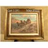 Image 1 : Original oil painting on board of stagecoach  signed "R. Crooks" entitled "Stage Run", 12 by  16", n