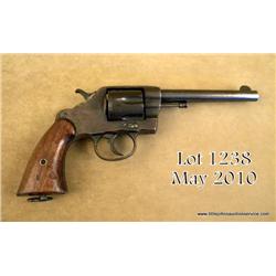 Colt Model 1901 .38 cal., DA revolver, U.S.  military issue pistol, blue finish, wood grips, 6”  bar
