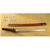 Image 1 : Japanese Wakizashi or medium sized sword in  tradition Samurai mounts with 18" blade. Blade  signed 