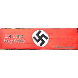 Nazi party banner measuring approx. 16' by 5'.  Shows eyelets for hanging horizontally or  verticall