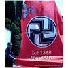Nazi military flag with army eagle, reinforced  hangars with metal hooks, probably from  headquarter