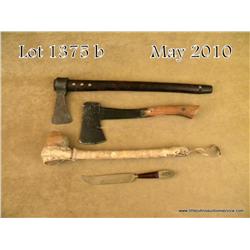 Lot of misc. bladed weapons and a stone club; the  club is a more contemporary display piece with a 