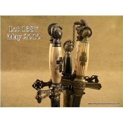 Lot of 5 ornate lodge swords and metal scabbards  from an old estate including a Pettibone etched  “